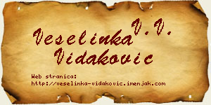 Veselinka Vidaković vizit kartica